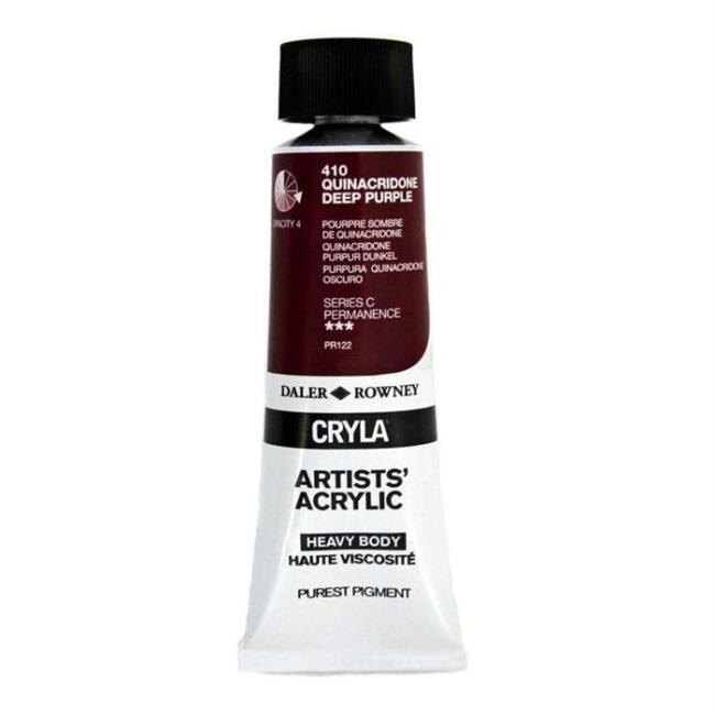 Daler Rowney Cryla Heavy Body Artists’ Akrilik Boya 75 ml Quinacridone Deep Purple 410 - 1