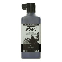 Daler Rowney Fw Acrylic Artist Ink 180 ml No:028 Black (Artist Akrilik Mürekkep) Siyah - Daler Rowney