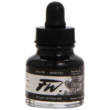 Daler Rowney FW Ink Likit Akrilik Mürekkep 29.5 ml Black (India) 2756 - DALER ROWNEY