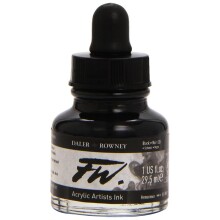 Daler Rowney FW Ink Likit Akrilik 29,5 ml Black (India) 2756 - Daler Rowney