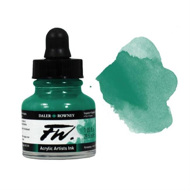 Daler Rowney FW Ink Likit Akrilik 29,5 ml Dark Green 2761 - 1