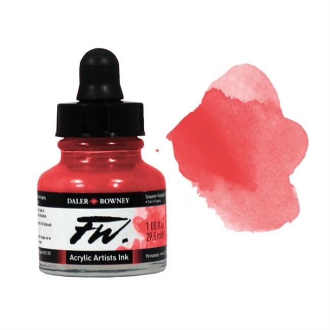 Daler Rowney Fw Ink Likit Akrilik Mürekkep 29.5 ml Flame Red 517 - 1