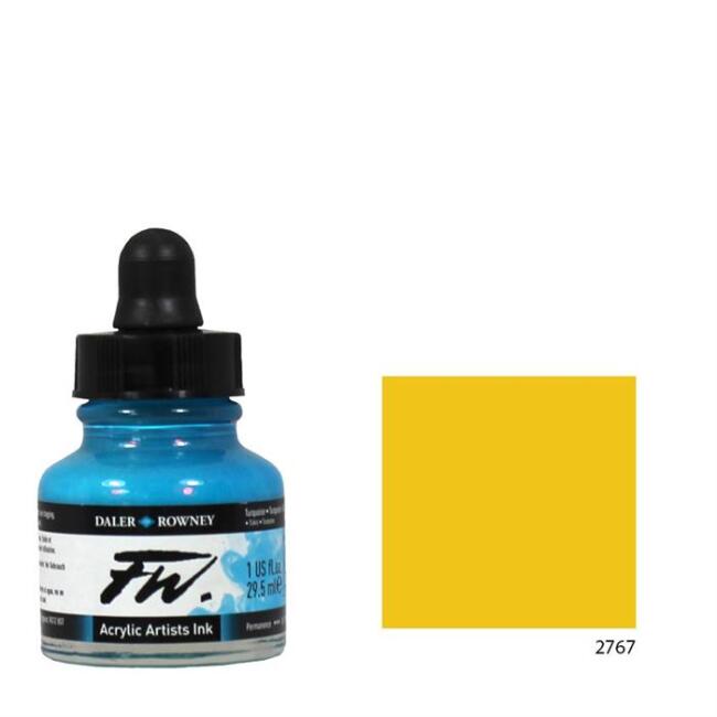 Daler Rowney Fw Ink Likit Akrilik 29.5 ml Indian Yellow 2767 - 1