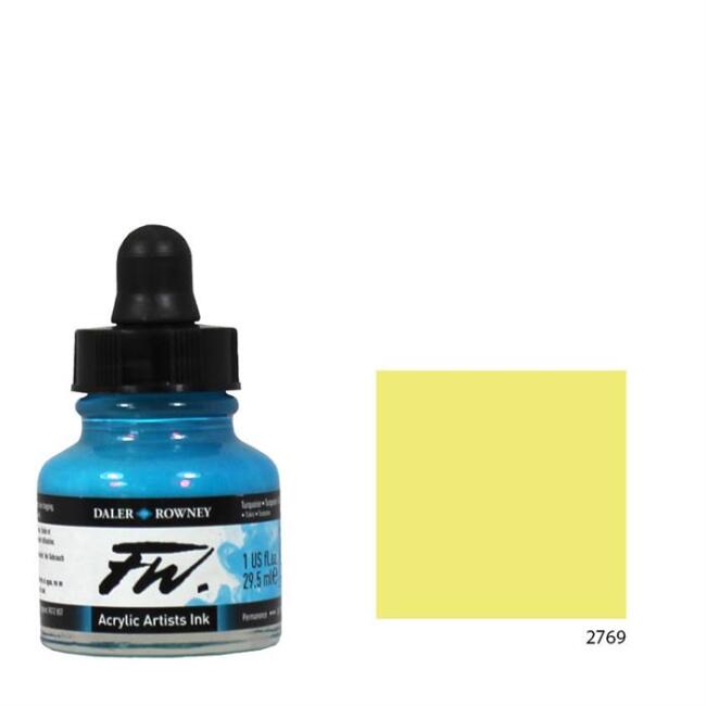 Daler Rowney Fw Ink Likit Akrilik Mürekkep 29.5 ml Lemon Yellow 651 - 1