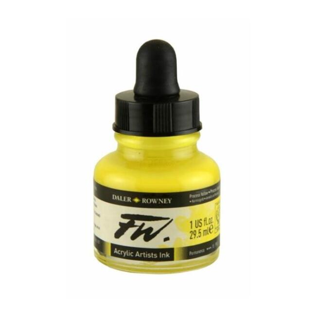 Daler Rowney FW Ink Likit Akrilik 29,5 ml Process Yellow 2776 - 1