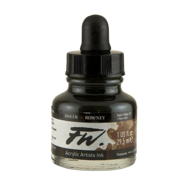 Daler Rowney FW Ink Likit Akrilik Mürekkep 29.5 ml Sepia 2784 - 1