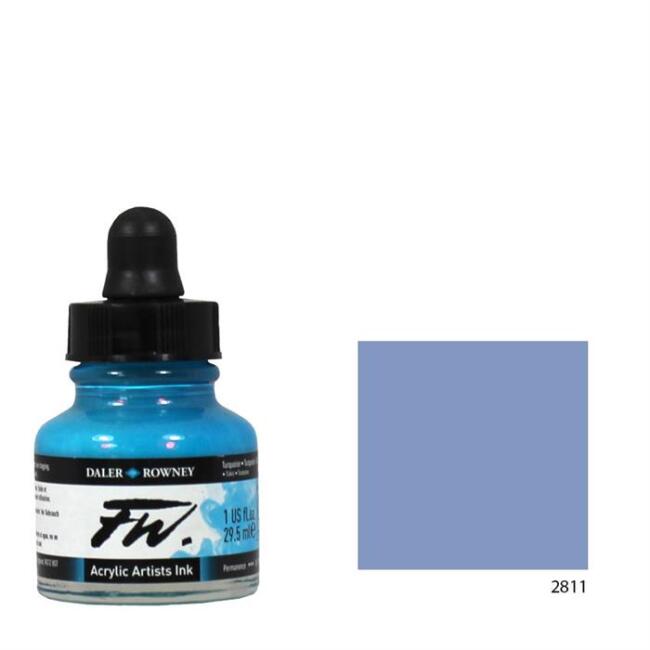 Daler Rowney Fw Ink Likit Akrilik 29.5 ml Shimmering Blue 2811 - 1