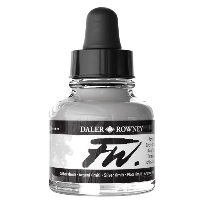 Daler Rowney Fw Ink Likit Akrilik Mürekkep 29.5 ml Silver Imit 702 - 1