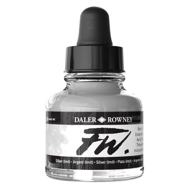 Daler Rowney FW Ink Likit Akrilik Mürekkep 29.5 ml Silver 702 - 1