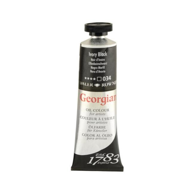 Daler Rowney Georgian Yağlı Boya 38 ml Ivory Black 34 - 1