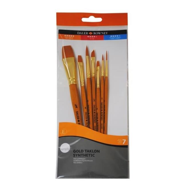 Daler Rowney Gold Taklon Synthetic Fırça 7’li Set - 1