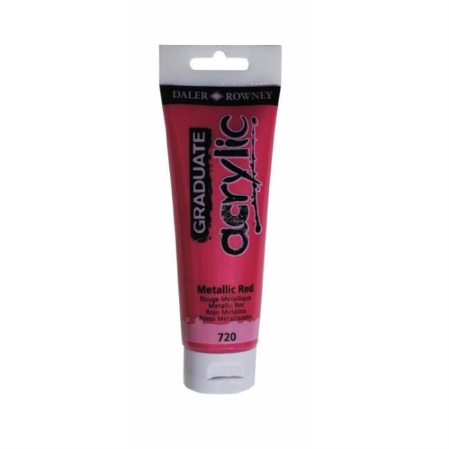 Daler Rowney Graduate Akrilik Boya 120 ml Metallic Red 720 - 1