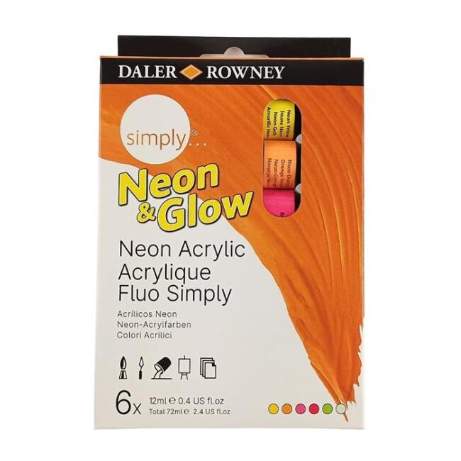 Daler Rowney Neon Akrilik Boya Seti 12 ml 6 Renk - 2