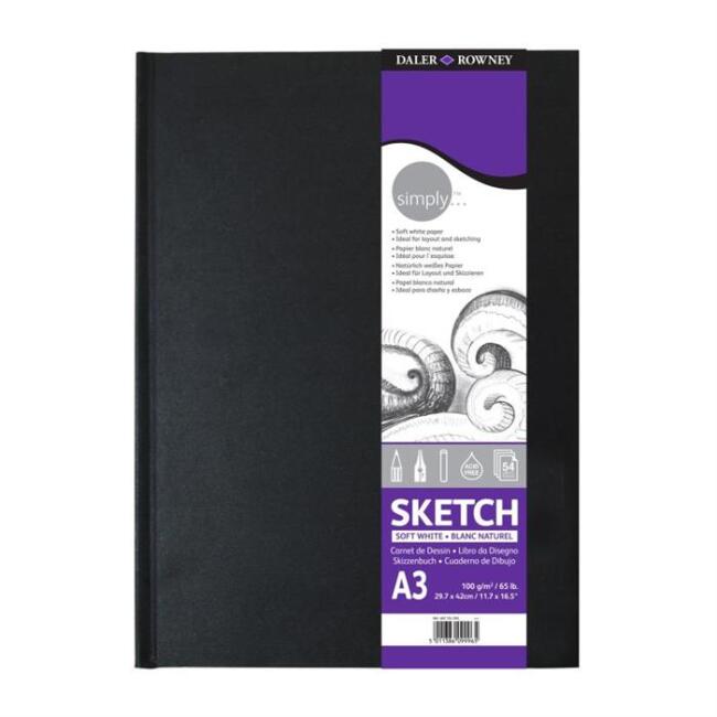 Daler Rowney Simply Sketch Book Eskiz Defteri A3 100 g 54 Yaprak - 1