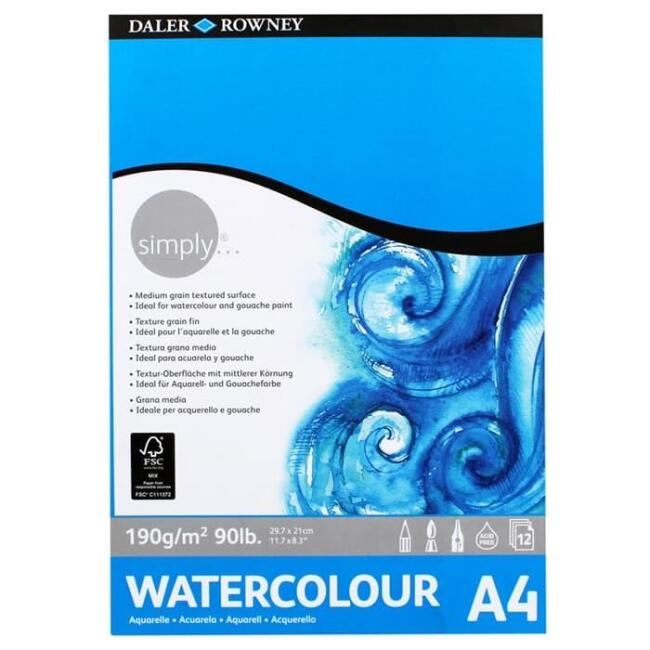 Daler Rowney Simply Sulu Boya Defteri A4 190 g 12 Yaprak - 1