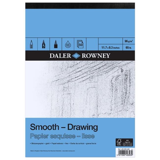 Daler Rowney Smooth Drawing Eskiz Blok A3 96 g 50 Yaprak - 1