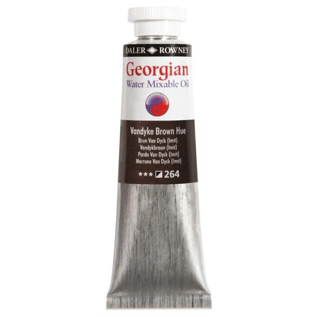 Daler Rowney Georgian Su Bazlı Yağlı Boya 38 ml Vandyke Brown Hue 264 - 1