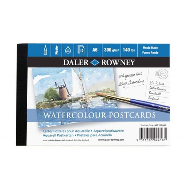 Daler Rowney Sulu Boya Postcard 12 Yaprak 300 g A6 - 1