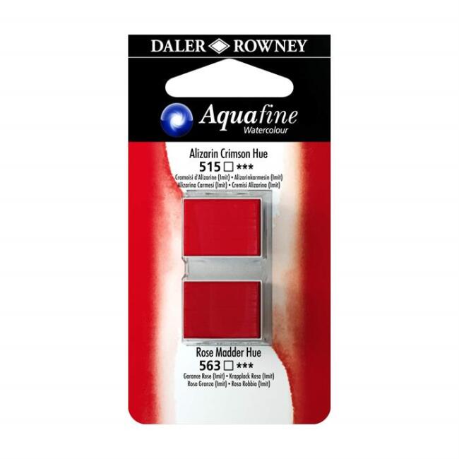 Daler Rowney Aquafine Sulu Boya Tablet 2’li Alizarin Crimson/Rose Madder Hue - 1