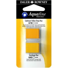 Daler Rowney Aquafine Sulu Boya Tablet 2’li Cadmium Yellow Deep Hue/Gamboge Hue - Daler Rowney
