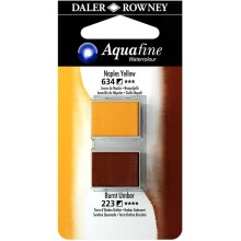 Daler Rowney Aquafine Sulu Boya Tablet 2’li Naples Yellow/Burnt Umber - Daler Rowney