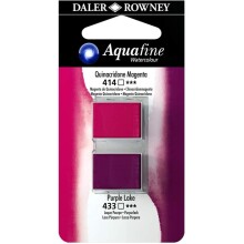 Daler Rowney Aquafine Sulu Boya Tablet 2’li Quinacridone Magenta/Purple - Daler Rowney