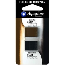 Daler Rowney Aquafine Sulu Boya Tablet 2’li Sepia Hue/Payne’s Grey - 1