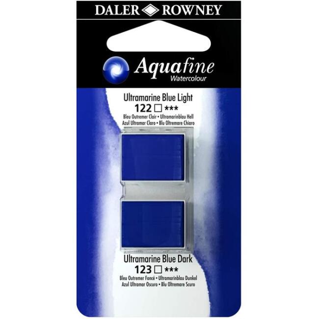 Daler Rowney Aquafine Sulu Boya Tablet 2’li Ultramarine Blue Light/Ultramarine Blue - 1