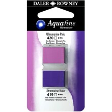 Daler Rowney Aquafine Sulu Boya Tablet 2’li Ultramarine Pink/Ultramarine Violet - 1