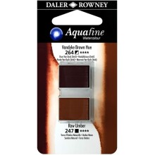 Daler Rowney Aquafine Sulu Boya Tablet 2’li Vandyke Brown Hue/Raw - 1