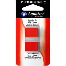 Daler Rowney Aquafine Sulu Boya Tablet 2’li Vermilion Hue/ Cadmium Red Hue - Daler Rowney