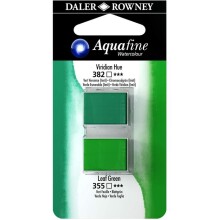 Daler Rowney Aquafine Sulu Boya Tablet 2’li Viridian Hue/Leaf Green - Daler Rowney