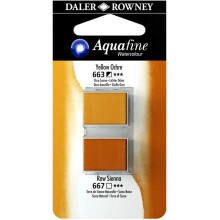 Daler Rowney Aquafine Sulu Boya Tablet 2’li Yellow Ochre/Raw Sienna - Daler Rowney