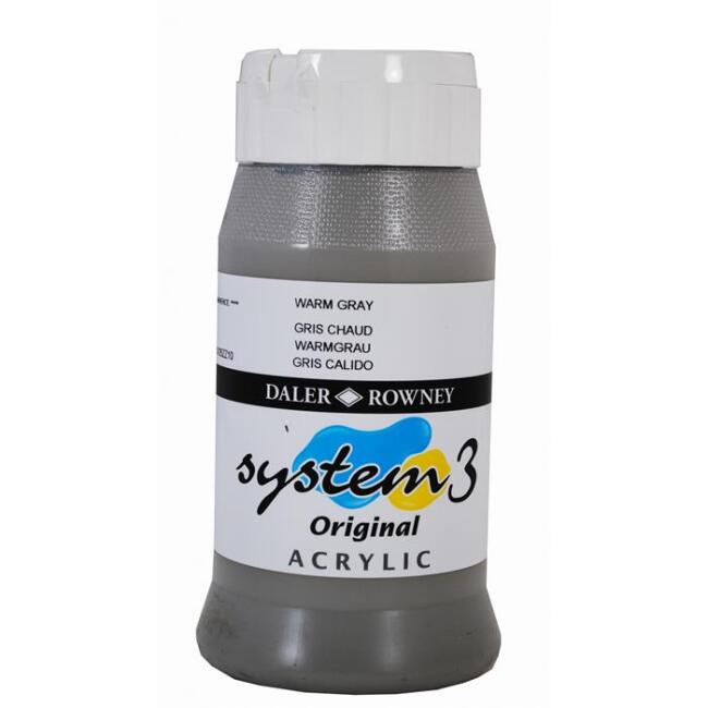 Daler Rowney System3 Akrilik Boya 500 ml Warm Grey - 1