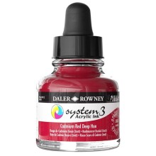 Daler Rowney System3 Acrylic Ink 29.5 ml Cadmium Red Deep Hue 504 - Daler Rowney