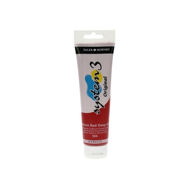 Daler Rowney System3 Akrilik Boya 150 ml Cadmium Red Deep Hue 504 - 1