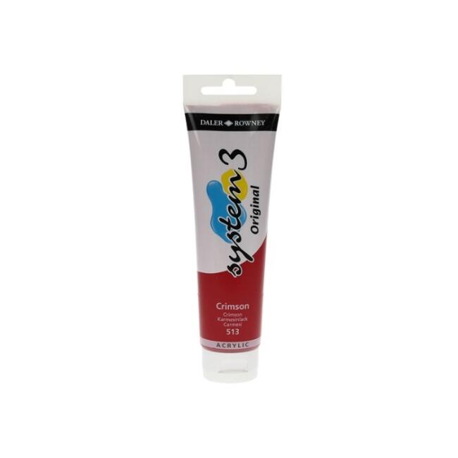 Daler Rowney System3 Akrilik Boya 150 ml Crimson 513 - 1