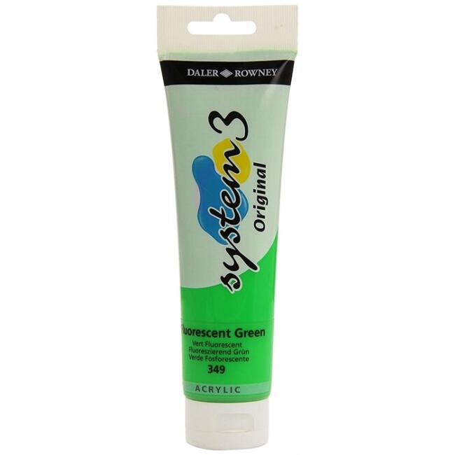 Daler Rowney System3 Akrilik Boya 150 ml Fluorescent Green 349 - 1
