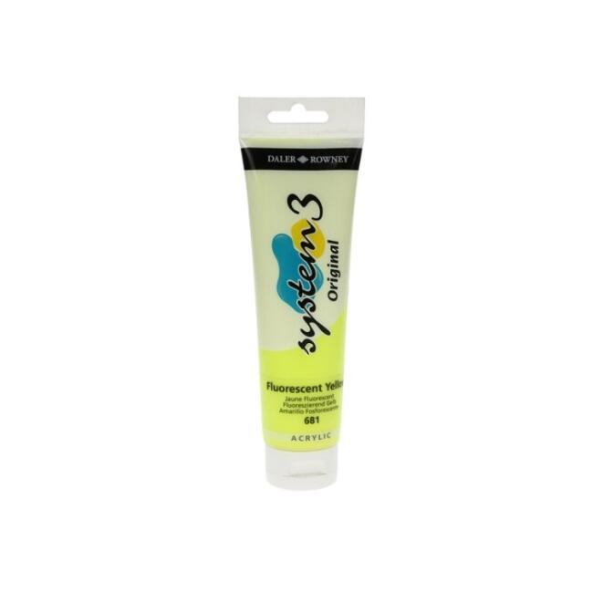 Daler Rowney System3 Akrilik Boya 150 ml Fluorescent Yellow 681 - 1
