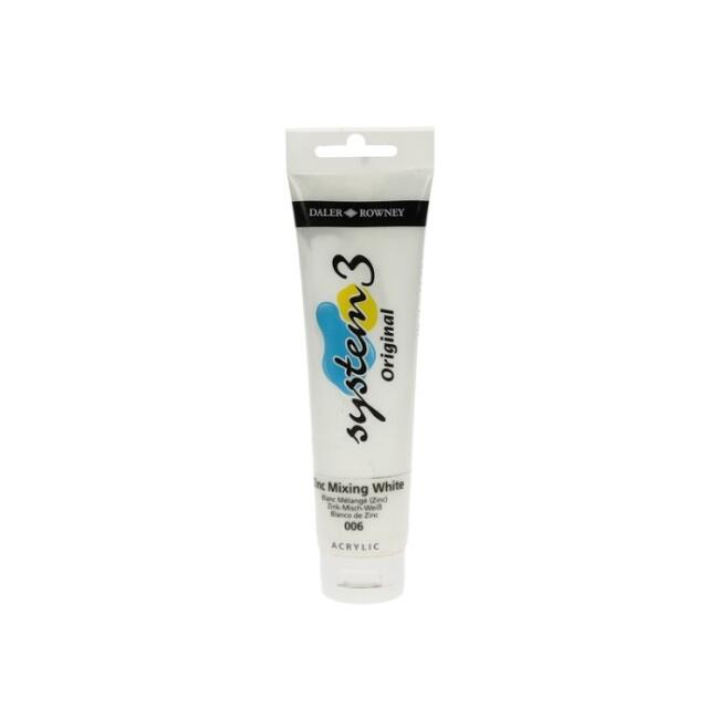 Daler Rowney System3 Akrilik Boya 150 ml Zinc MixingWhite 6 - 1