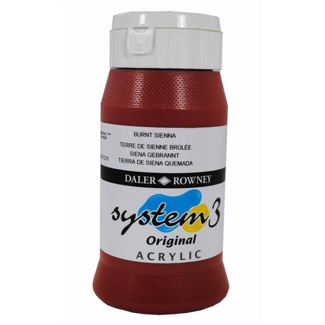 Daler Rowney System3 Akrilik Boya 500 ml Burnt Sienna 221 - 1