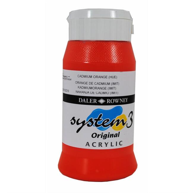 Daler Rowney System3 Akrilik Boya 500 ml Cadmium Orange Hue 619 - 1