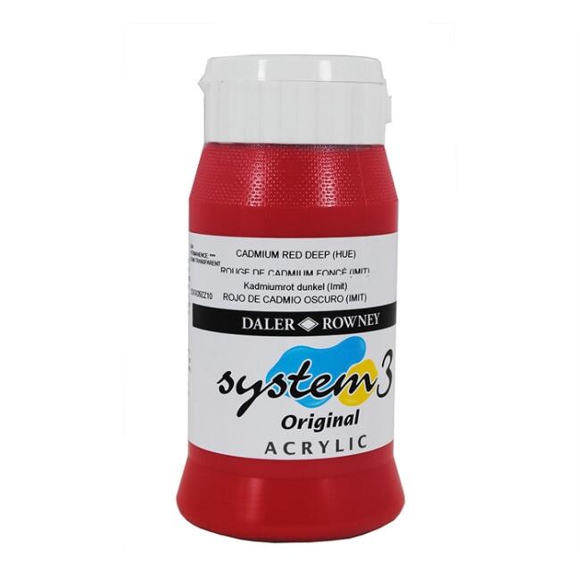 Daler Rowney System3 Akrilik Boya 500 ml Cadmium Red Deep Hue 504 - 1