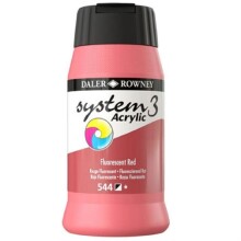 Daler Rowney System3 Akrilik Boya 500 ml Fluorescent Red 544 - Daler Rowney