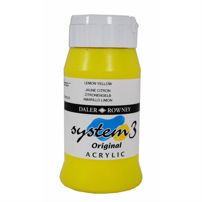 Daler Rowney System3 Akrilik Boya 500 ml Lemon Yellow 651 - 2