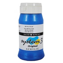 Daler Rowney System3 Akrilik Boya 500 ml Metallic Blue 718 - Daler Rowney