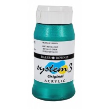 Daler Rowney System3 Akrilik Boya 500 ml Metallic Green 719 - Daler Rowney (1)