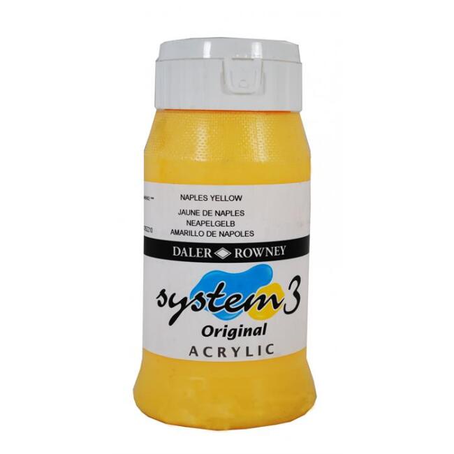 Daler Rowney System3 Akrilik Boya 500 ml Naples Yellow 634 - 1