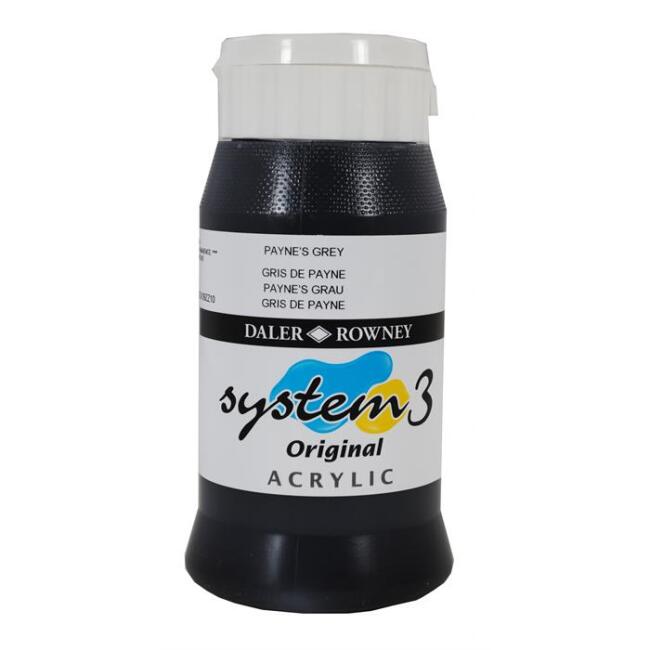 Daler Rowney System3 Akrilik Boya 500 ml Payne’s Grey 65 - 1