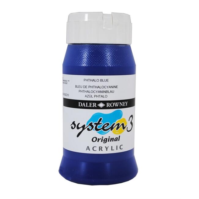 Daler Rowney System3 Akrilik Boya 500 ml Phthalo Blue 142 - 1